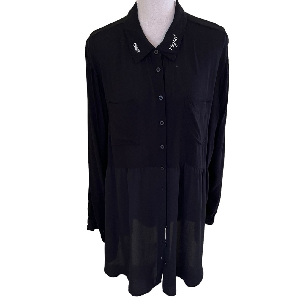 Torrid Black "No Regrets" Babydoll Tunic Shirt 3X